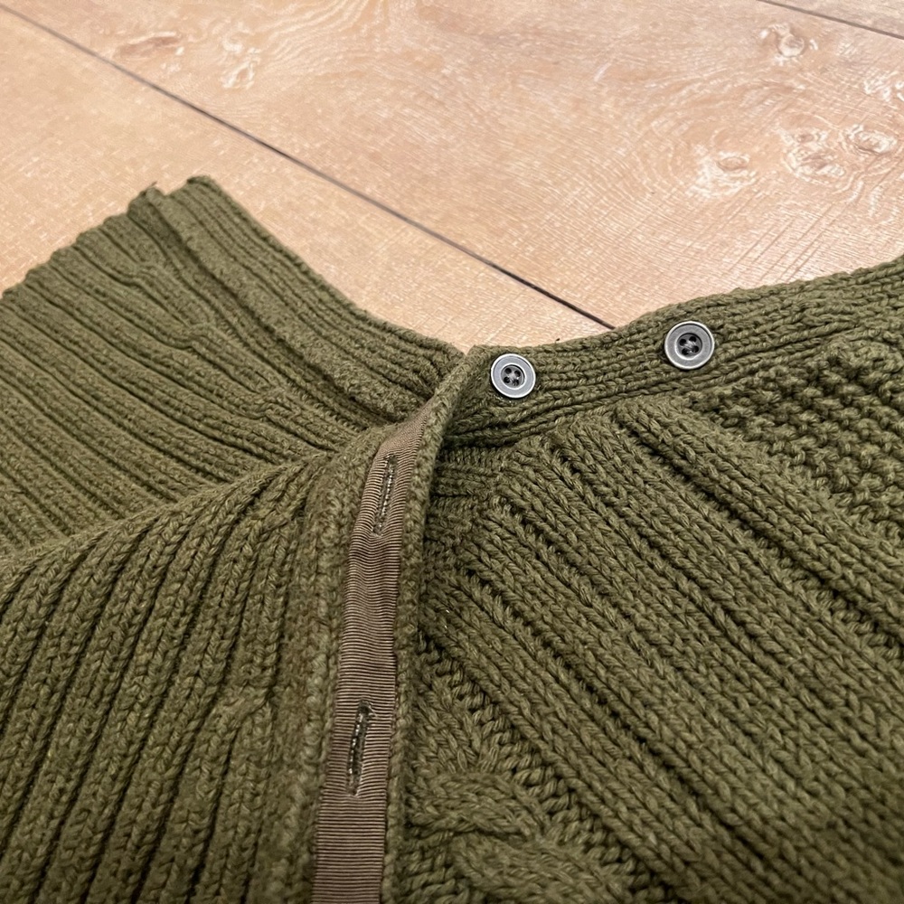 Army Green Sweater with Side Buttons - Picture 2 of 8